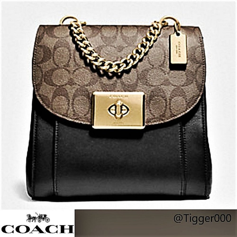 COACH NWT Cassidy Backpack in Signature Coated Canvas & Leather